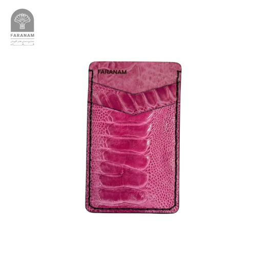 Victor Card Holder, Ostrich Leg Leather, Hand-stitched