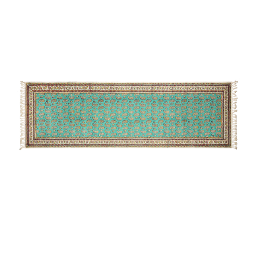 Emerald Avenue Runner, Block-Printed Cotton Tablecloth