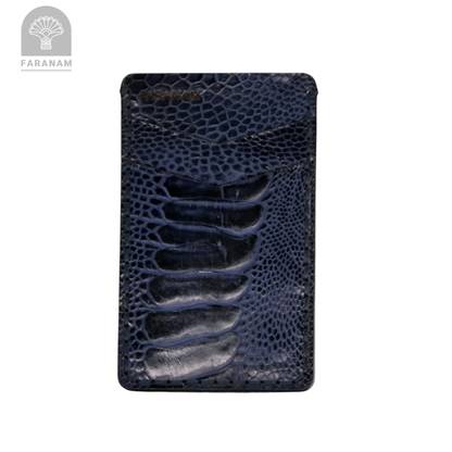 Victor Card Holder, Ostrich Leg Leather
