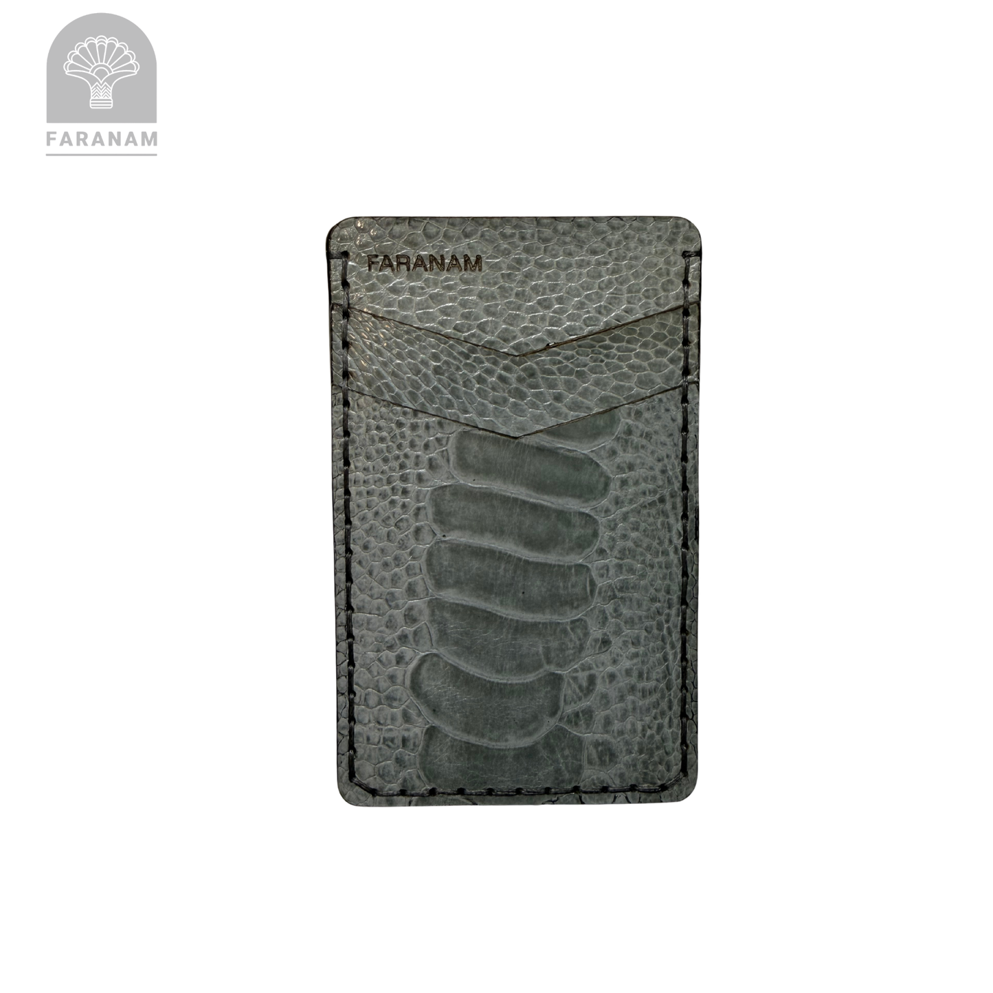 Victor Card Holder, Ostrich Leg Leather