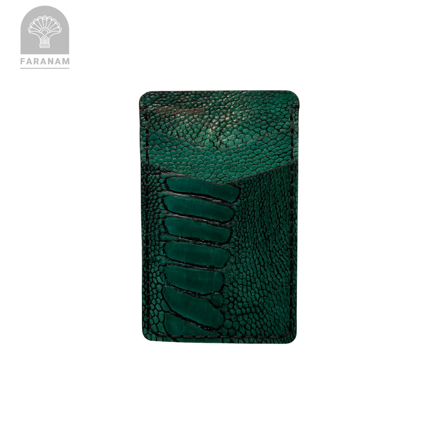Victor Card Holder, Ostrich Leg Leather