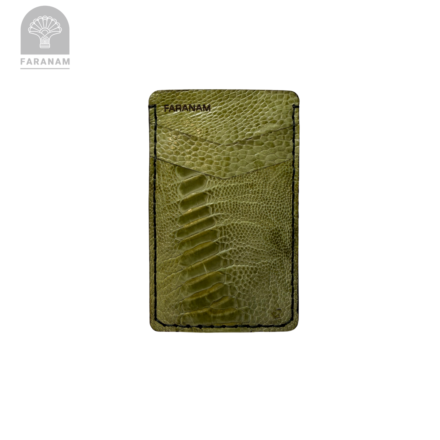 Victor Card Holder, Ostrich Leg Leather