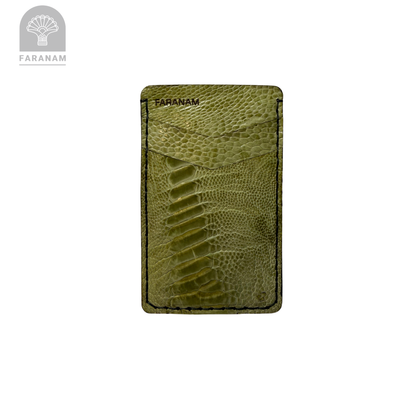 Victor Card Holder, Ostrich Leg Leather