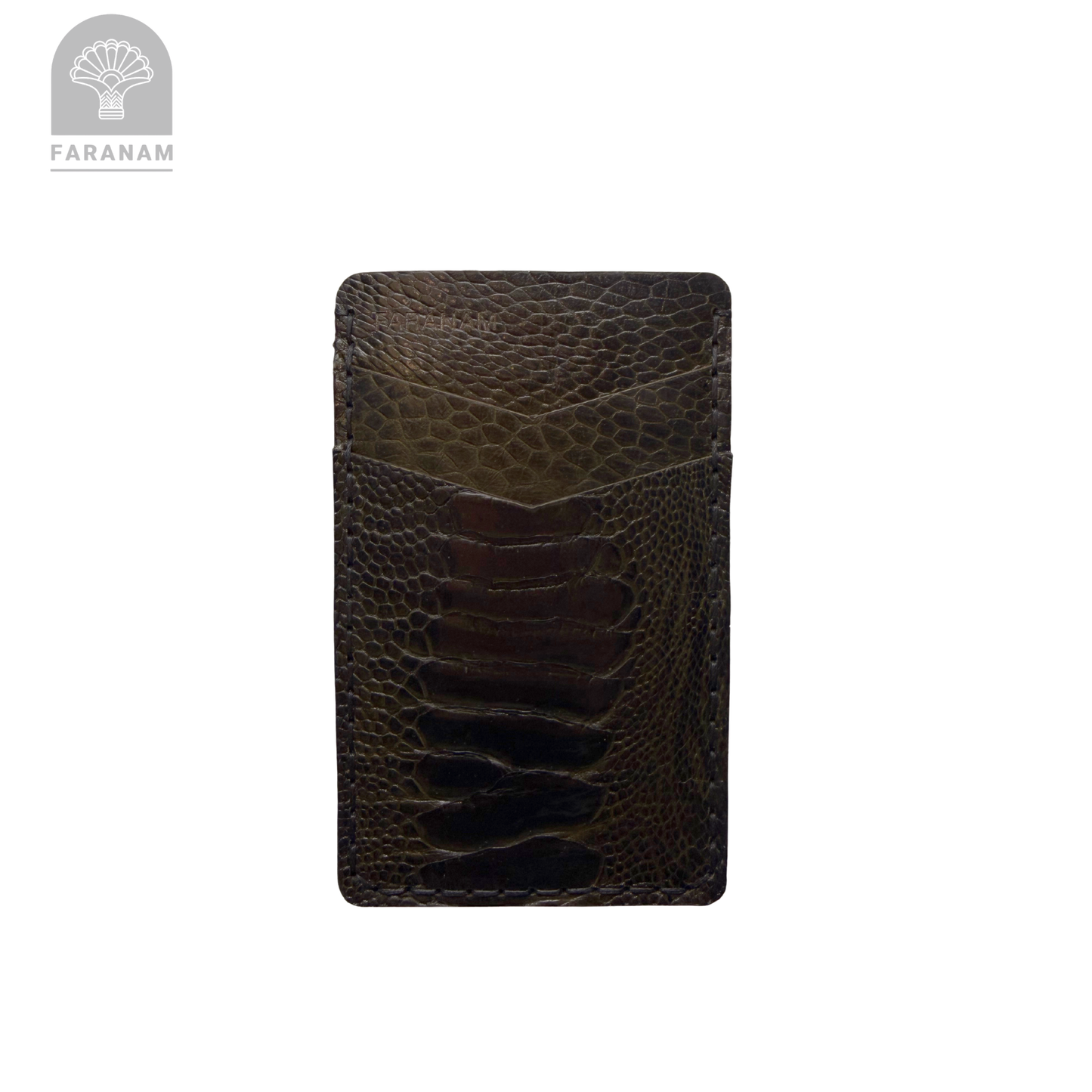 Victor Card Holder, Ostrich Leg Leather