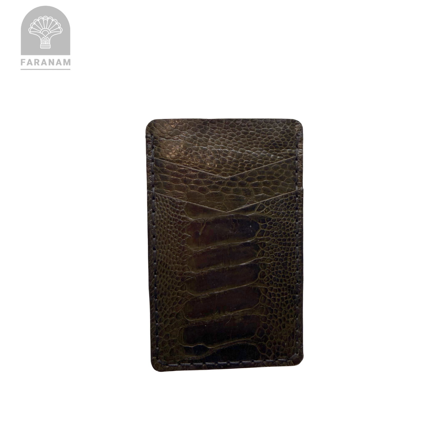 Victor Card Holder, Ostrich Leg Leather