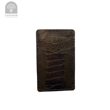 Victor Card Holder, Ostrich Leg Leather