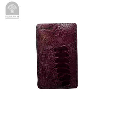 Victor Card Holder, Ostrich Leg Leather