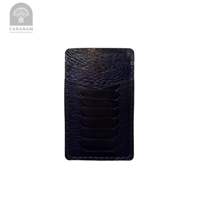 Victor Card Holder, Ostrich Leg Leather