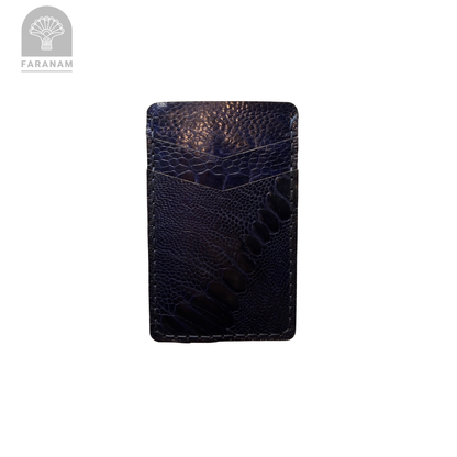 Victor Card Holder, Ostrich Leg Leather
