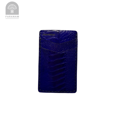 Victor Card Holder, Ostrich Leg Leather