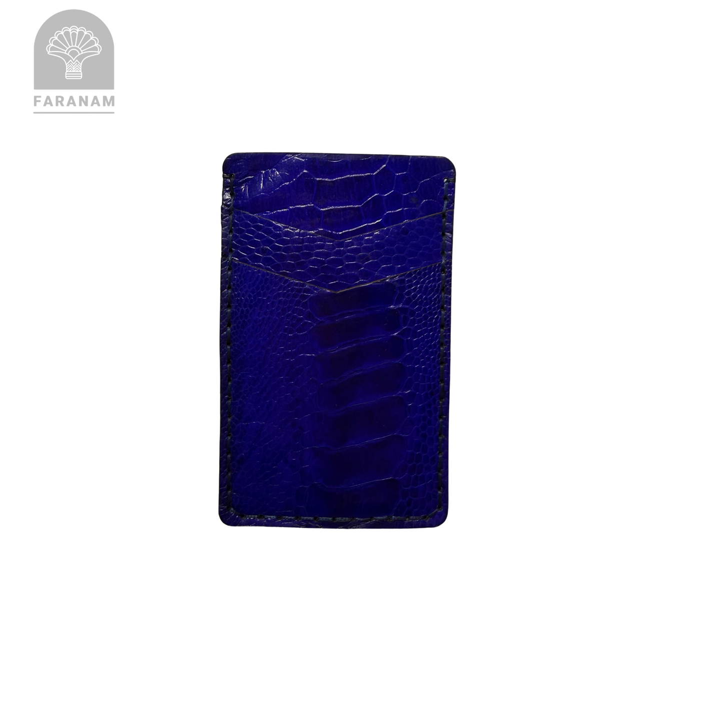 Victor Card Holder, Ostrich Leg Leather