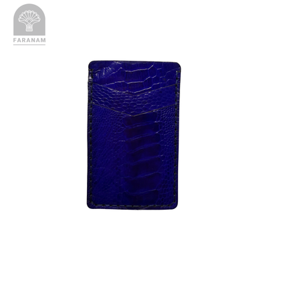 Victor Card Holder, Ostrich Leg Leather
