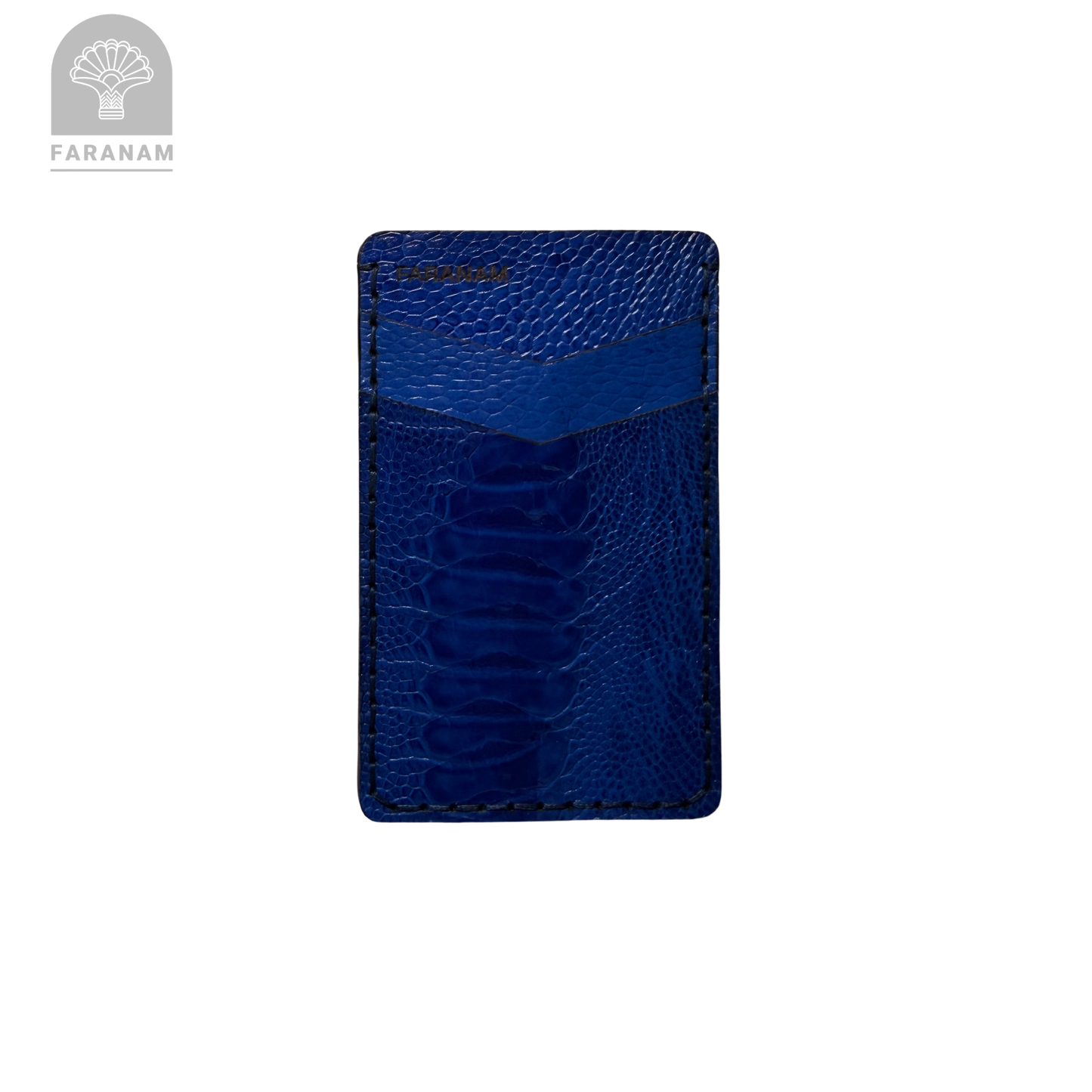 Victor Card Holder, Ostrich Leg Leather