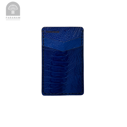 Victor Card Holder, Ostrich Leg Leather