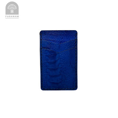 Victor Card Holder, Ostrich Leg Leather