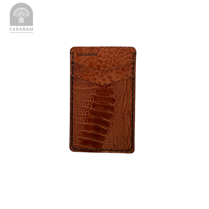 Victor Card Holder, Ostrich Leg Leather