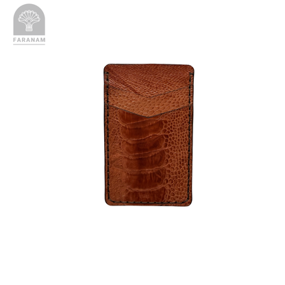 Victor Card Holder, Ostrich Leg Leather