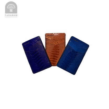 Victor Card Holder, Ostrich Leg Leather