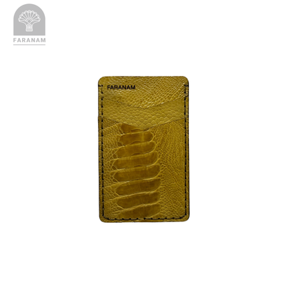 Victor Card Holder, Ostrich Leg Leather
