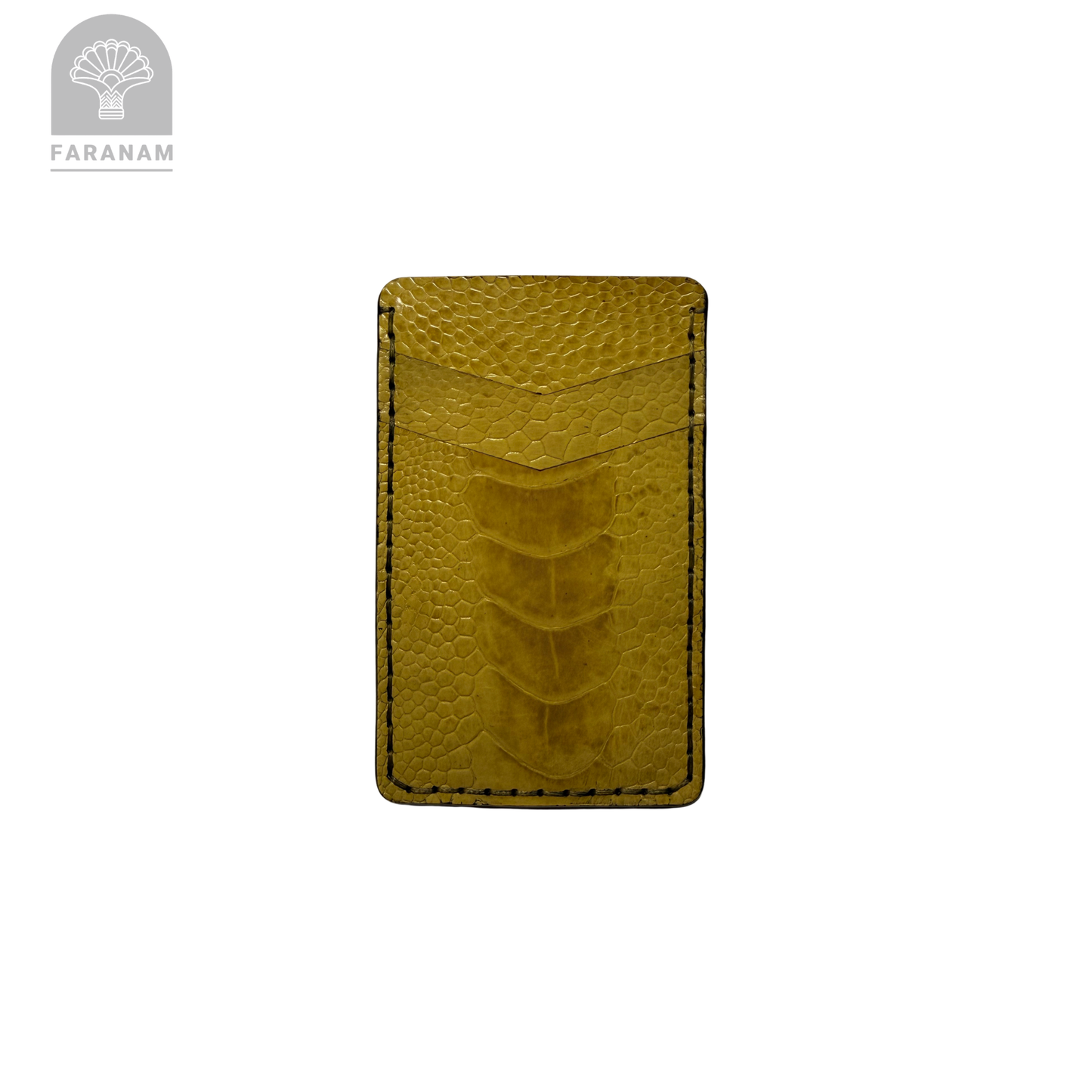 Victor Card Holder, Ostrich Leg Leather