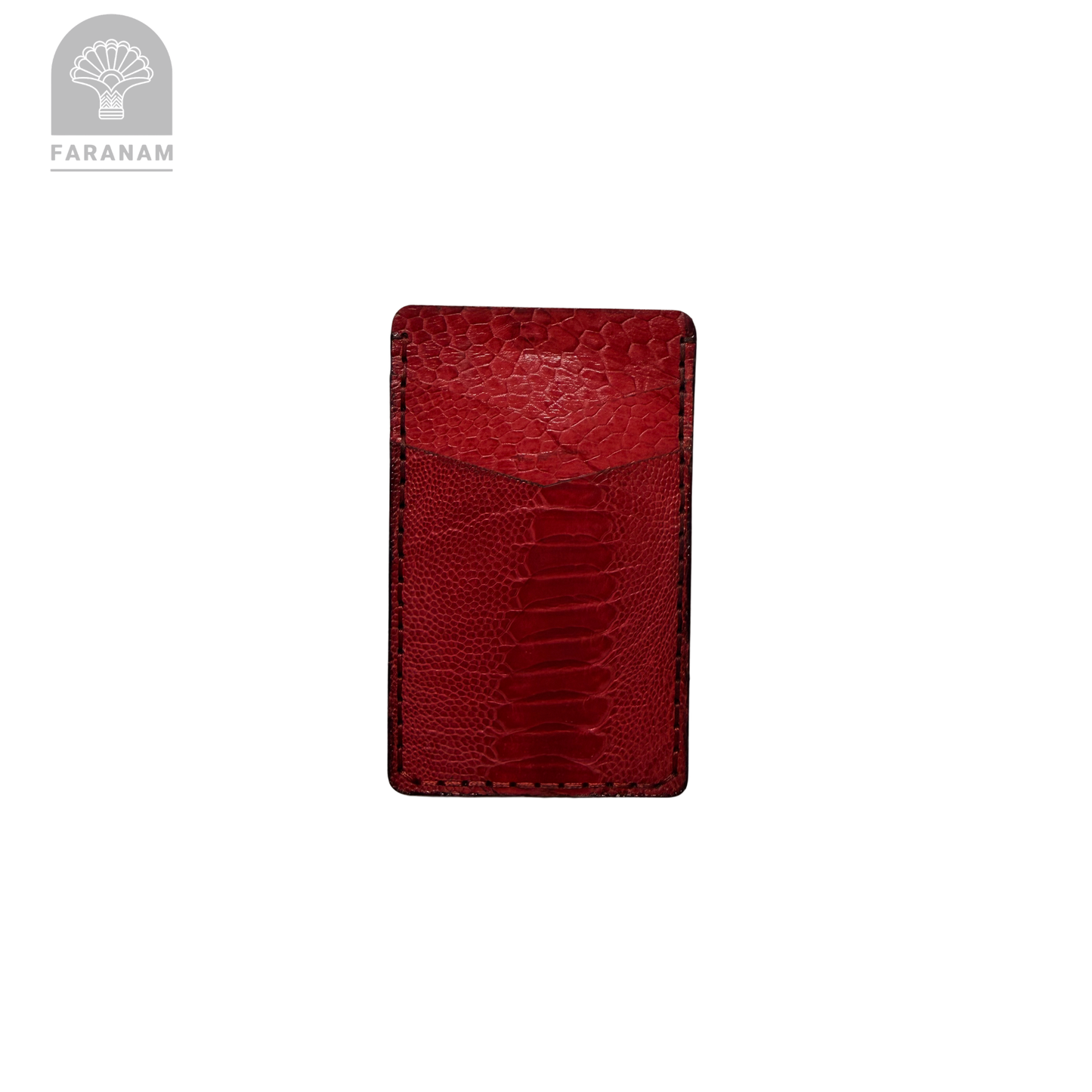 Victor Card Holder, Ostrich Leg Leather