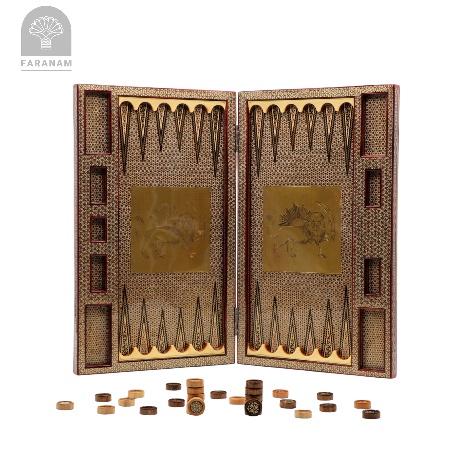 Lion & Sun, Handmade Backgammon & Chess Board