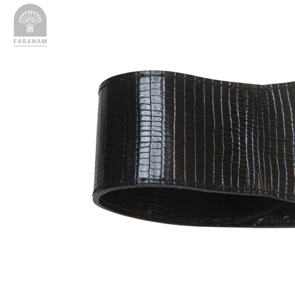 Simaj Hand Etched Leather Waist Belt, Handmade, Designed by Faranam Studio