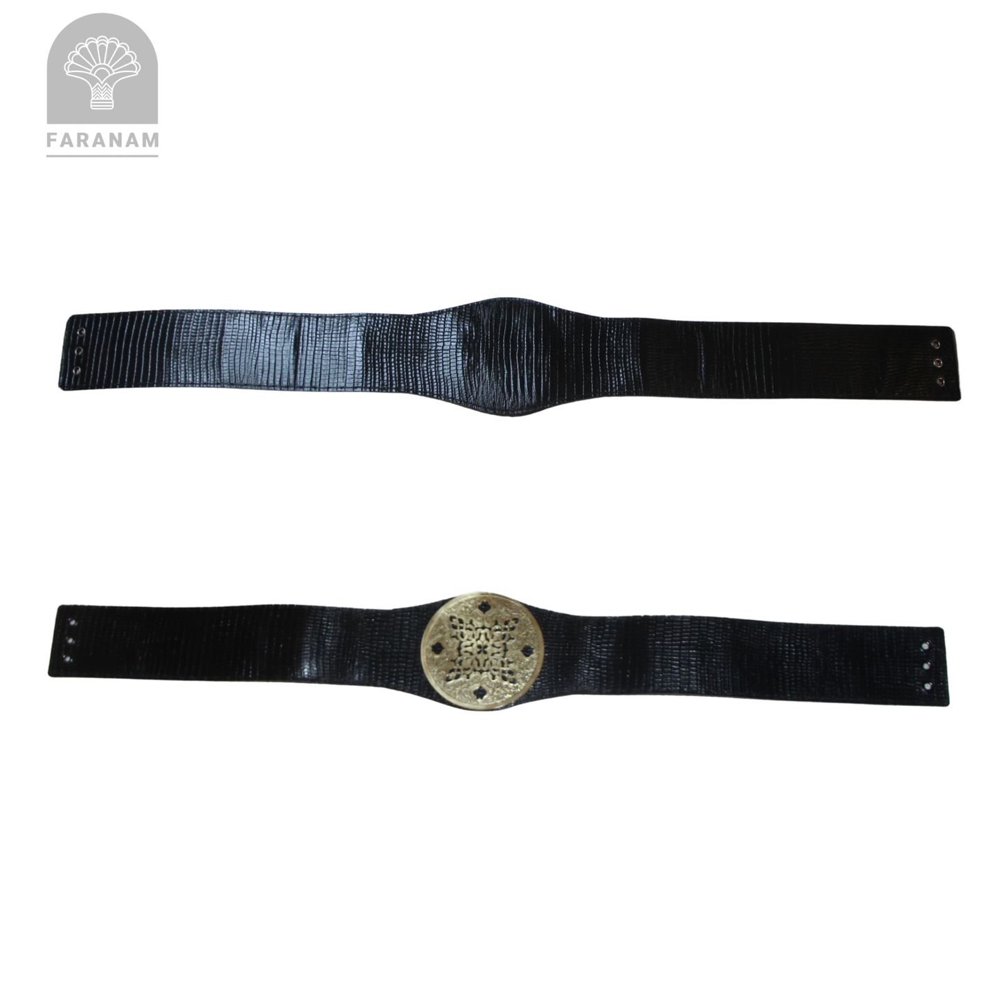 Simaj Hand Etched Leather Waist Belt, Handmade, Designed by Faranam Studio