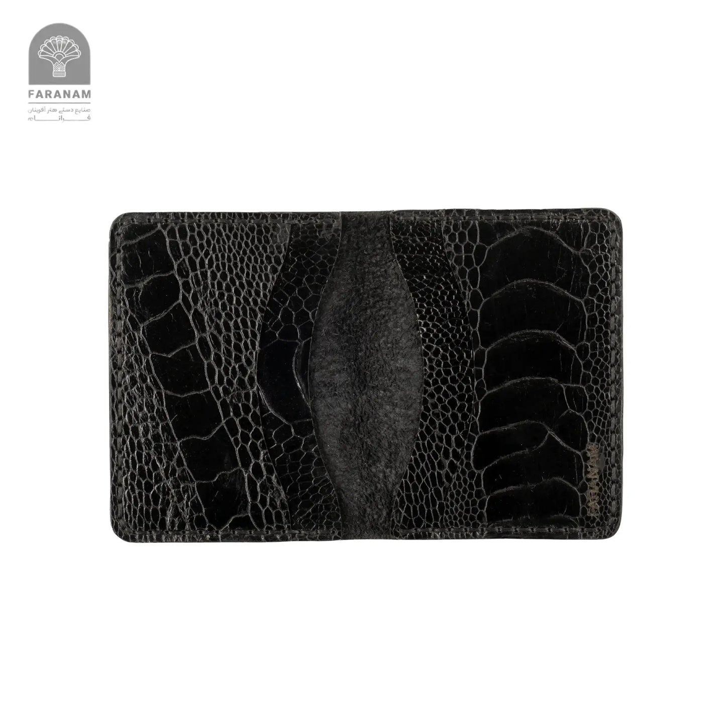 Aris Bifold Wallet, Ostrich Leg Leather, Hand-stitched Faranam