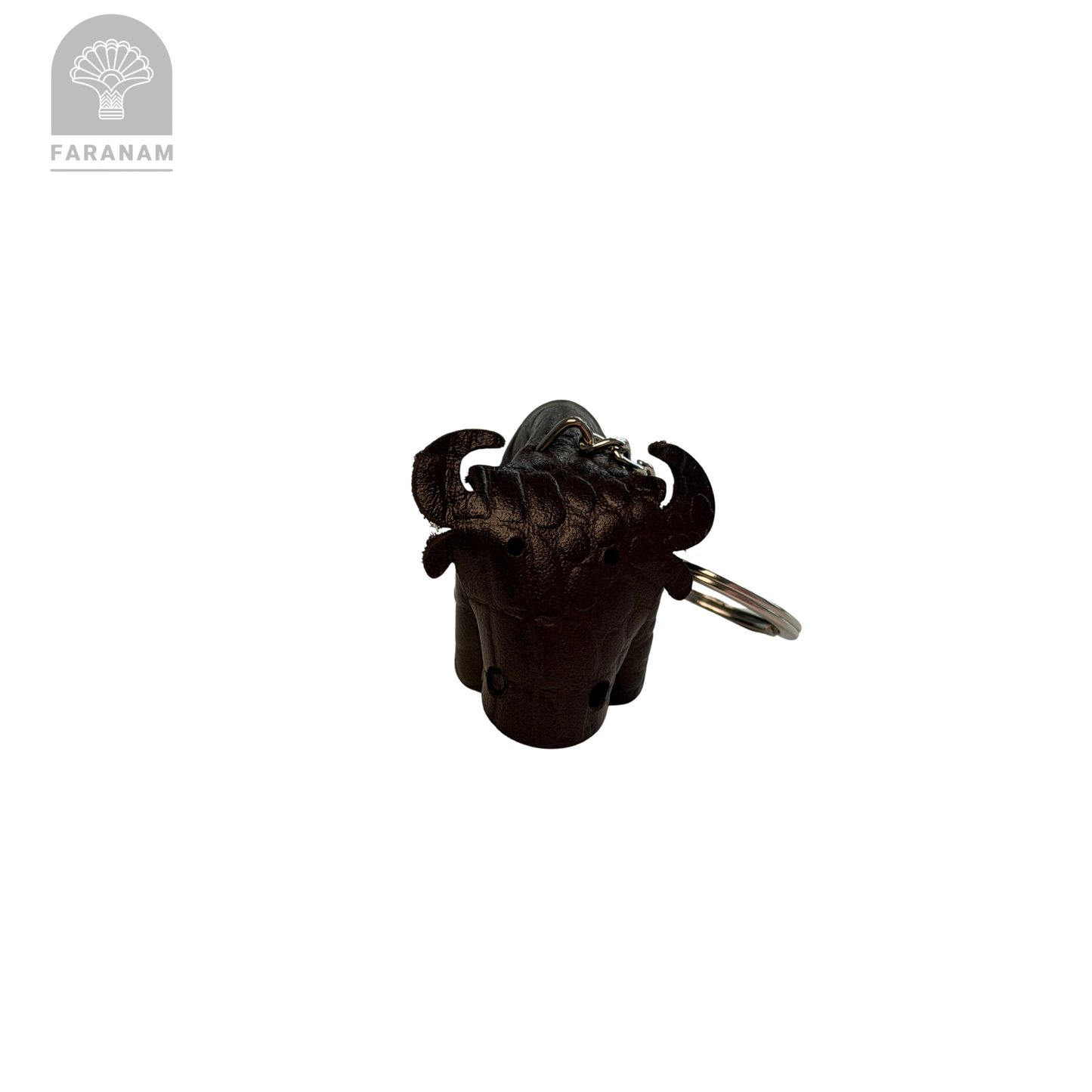 Buffalo Keychain, Cowhide Leather