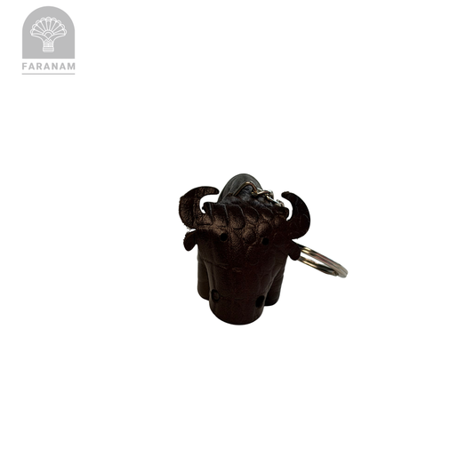 Buffalo Keychain, Cowhide Leather