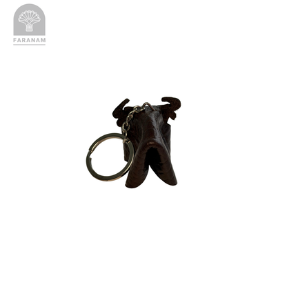 Buffalo Keychain, Cowhide Leather