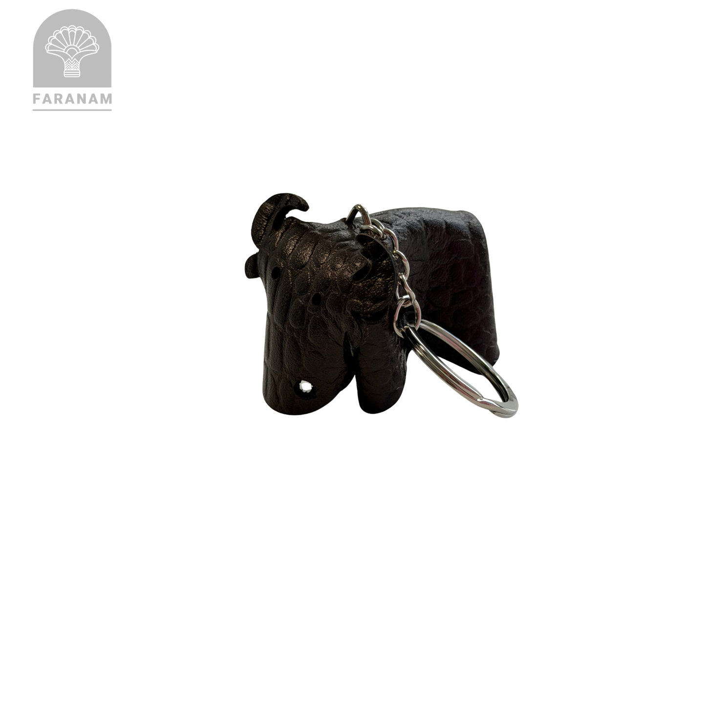 Buffalo Keychain, Cowhide Leather