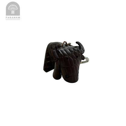 Buffalo Keychain, Cowhide Leather