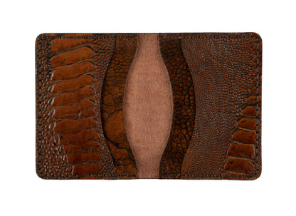 Aris Trifold Wallet, Ostrich Leg Leather