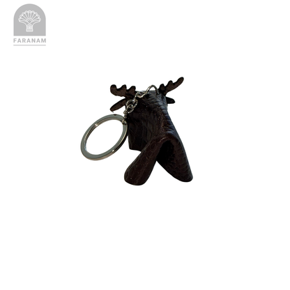 Deer Keychain, Cowhide Leather