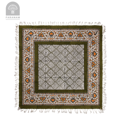 Earthloom Block-Printed Cotton Tablecloth