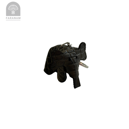 Elephant Keychain, Cowhide Leather