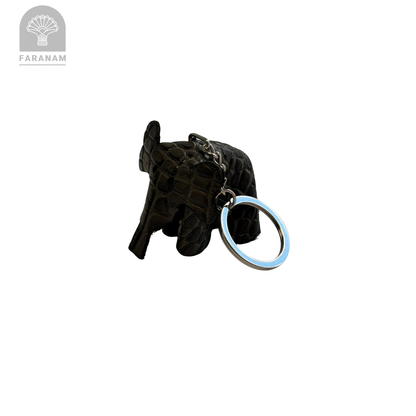 Elephant Keychain, Cowhide Leather