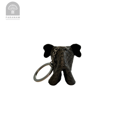 Elephant Keychain, Cowhide Leather