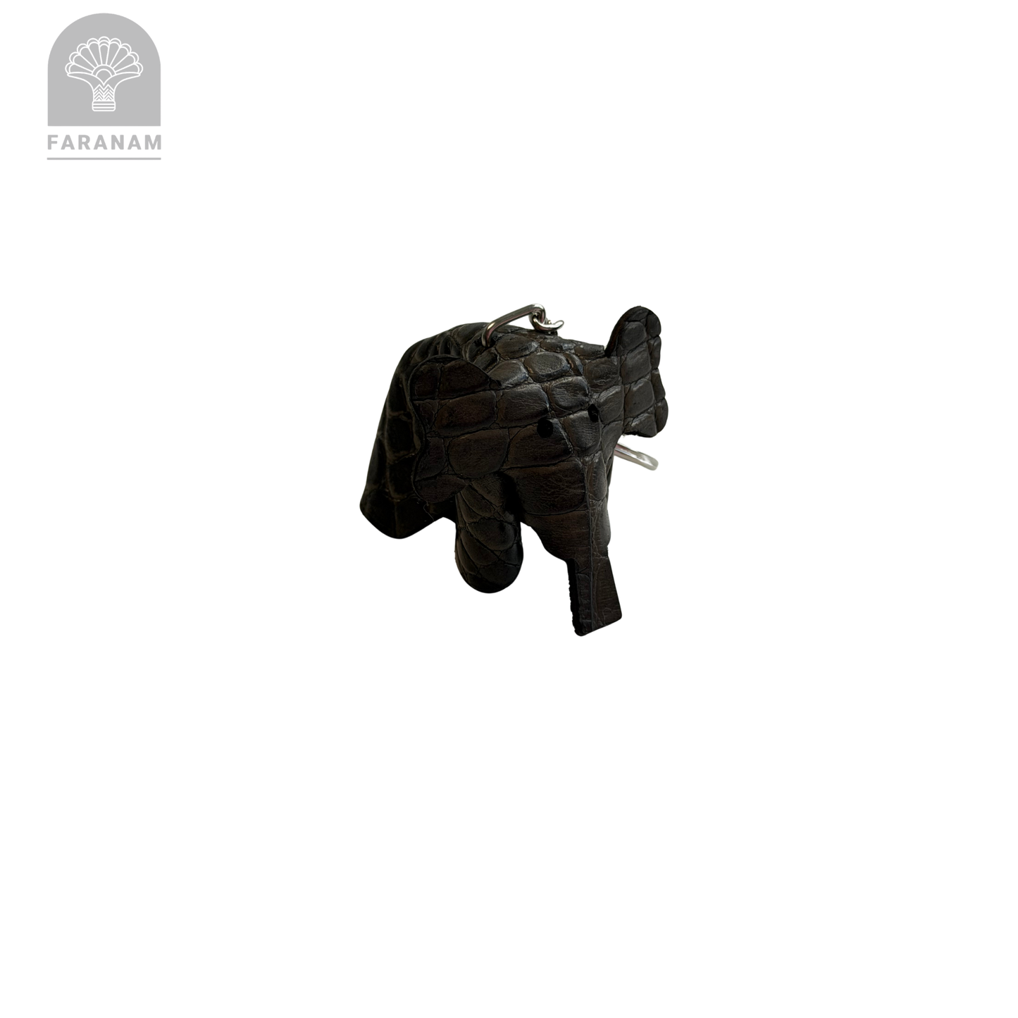Elephant Keychain, Cowhide Leather