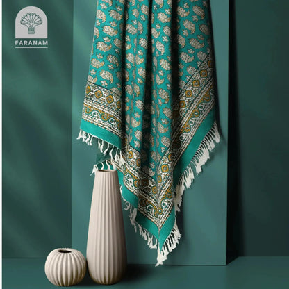 Emerald Ghalamkar, Cotton Square Tablecloth, Handmade My Store