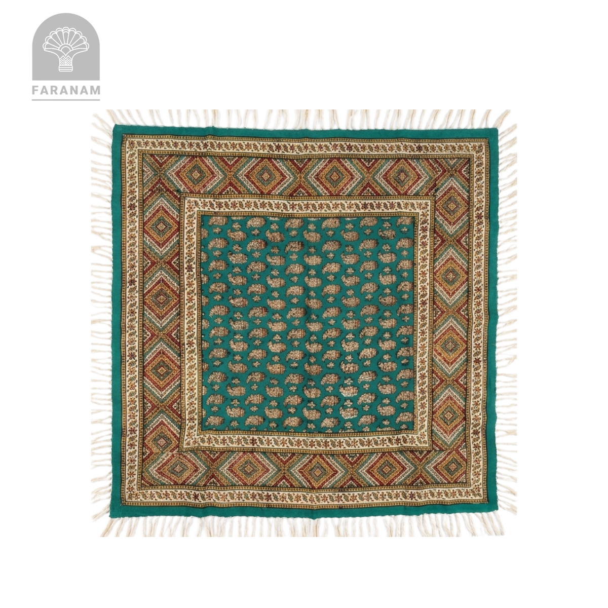 Green Forest Cotton Tablecloth, 3'x3'