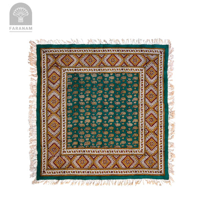 Green Forest Tablecloth, 3'x3', Handmade Faranam