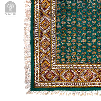 Green Forest Tablecloth, 3'x3', Handmade Faranam