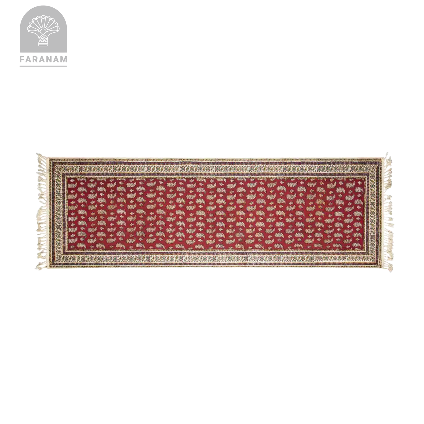 Red Ruby Runner - Block-Printed Cotton Tablecloth