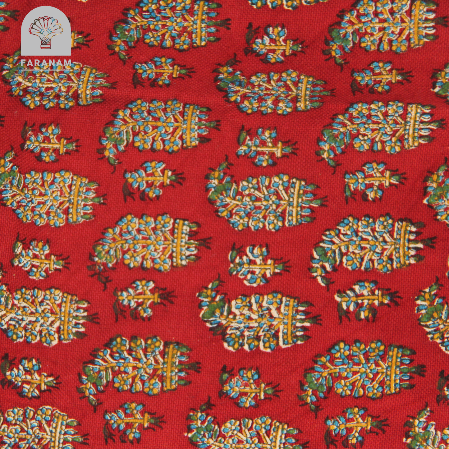 Red Ruby Runner - Block-Printed Cotton Tablecloth