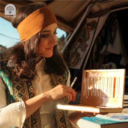 Shamsa Aroma Box, Hand-Painted, Rubber Wood