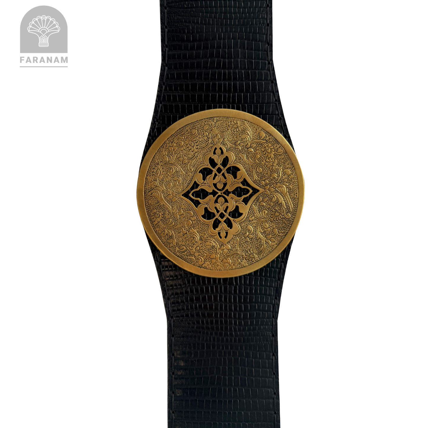Simaj Rosette Leather Clutch with Enameling Art Work