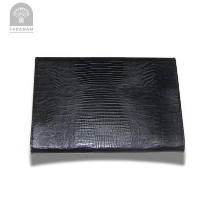 Ocean Pulse Leather Clutch with Enameling Art Work